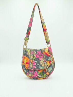 Vera Bradley Jazzy Quilted Floral Saddle Shoulder Bag - Multicolor